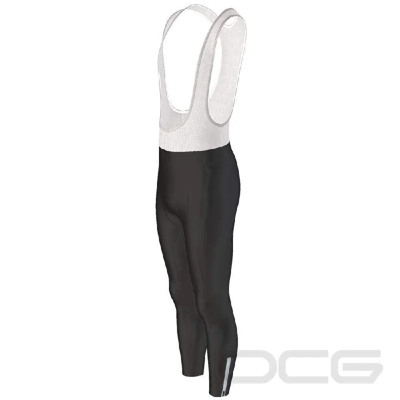 Men's Plain Black Gel Padded Cycling Bib-Tights