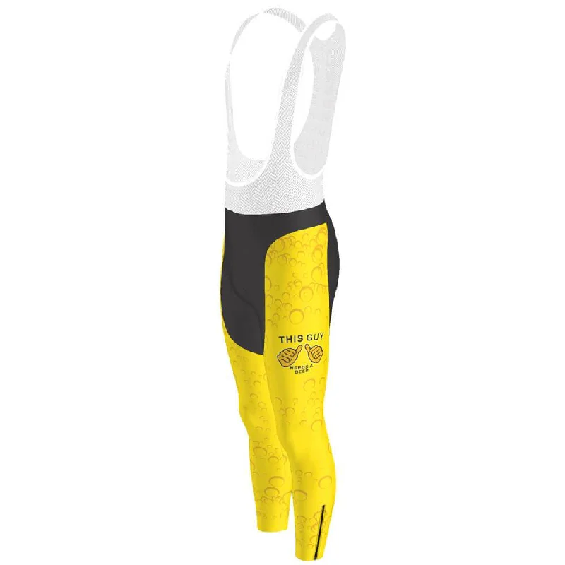 Men's This Guy Needs a Beer Gel Padded Cycling Bib-Tights