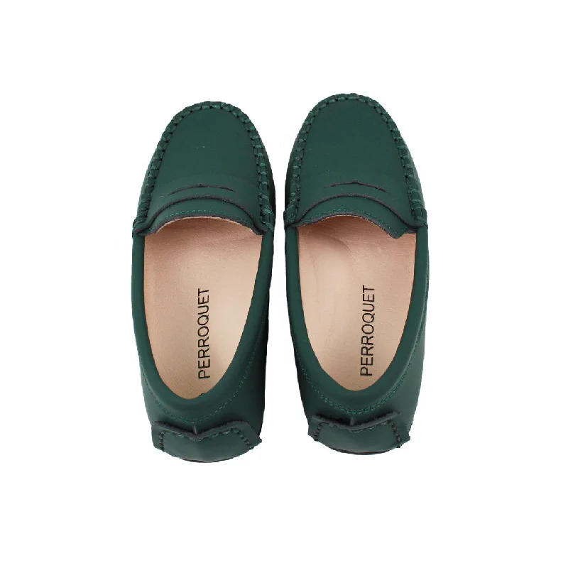 Perroquet Silky Leather Penny Loafers - Green