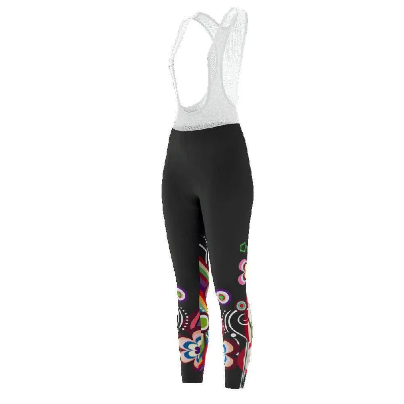 Women's Floral & Poppy Gel Padded Cycling Bib-Tights